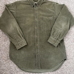 Vintage Northwest Territory Flannel Shirt M Olive Green Corduroy